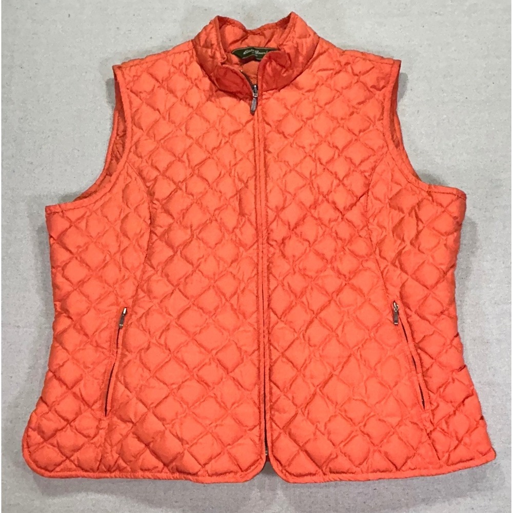 Eddie Bauer Women's XL Quilted GOOSE DOWN Vest Nano Puffer Full Zip